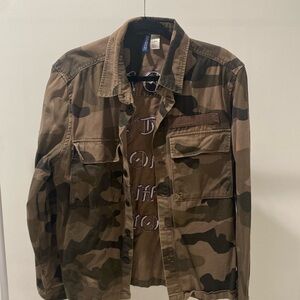 Camo flannel, with the purple engraving